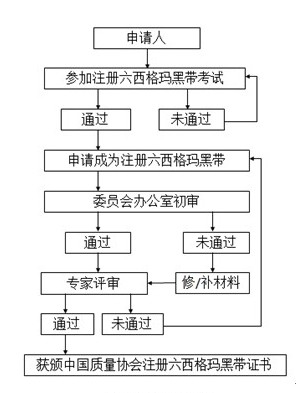 2018年度中國質量協會六西格瑪黑帶注冊評價通知注冊評價流程圖
