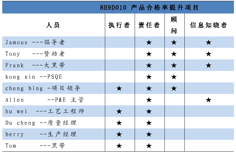 項目團隊